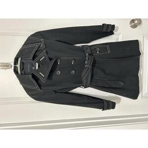 Banana Republic Women's Black Trench Coat Petite‎ Small